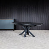 Kastonia 1.2M Matte Vik Dark Grey Sintered Stone Extending Dining Table - Pendle Village Furniture